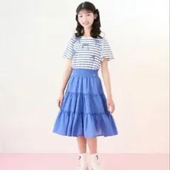 L(160cm) メゾピアノジュニア ショルダーリボンフリル セパレート水着