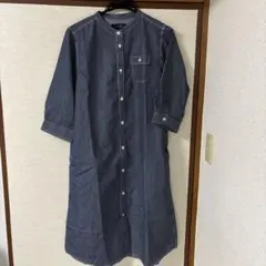 LOGOS DAYS ストライプ長袖シャツワンピース