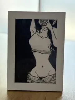 「くびれ美人画」手描きイラスト 原画