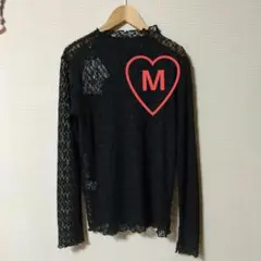 しまむら田中里奈 mysacloset 総柄シアープルオーバー ブラック M