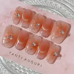 ネイルチップ ピンクネイル 上品ネイル キラキラネイル ちゅるん