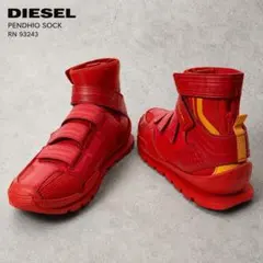 DIESEL PENDHIO SOCK ハイカット スニーカー レッド ベルクロのサムネイル