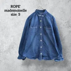 美品　ロペマドモアゼル　ブラウス　ネイビー ROPE' mademoiselle（ロペマドモアゼル） 「MADEMOISELLE ROPE'」 長袖