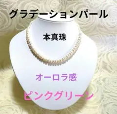 【希少グラデーション】淡水パール ネックレス 大粒×極小 ニュアンスカラー