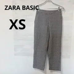 ZARA BASIC [XS] チェック柄カジュアルパンツ ザラ