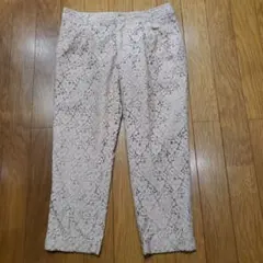 ❤GU / ジーユー❤総レースサブリナクロップド丈パンツ（XL）ベージュ