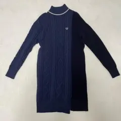 FRED PERRY フレッドペリー ケーブル編みニットワンピース バイカラー