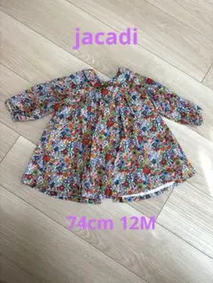 jacadi 花柄 リバティ　長袖ワンピース 12M