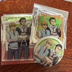進撃の巨人 学生服ver. ブロック 缶バッジ キーホルダー エレン&アルミン