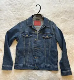 デニムジャケット デニムブルー　Gジャン Sサイズ ショート丈 金色ボタン付き