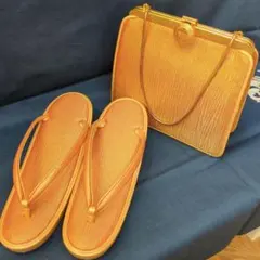 和装用バッグと草履セット　オレンジ系　お値下げ中