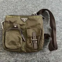 ☆PRADA ヴィンテージ オリーブグリーン ナイロン ショルダーバッグ H7