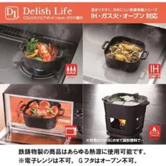イシガキ鉄鋳物IH対応デリッシュ ライフ COLOスクエアポット ガラス蓋付新品のサムネイル