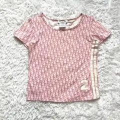 ディオール　トロッター柄半袖Tシャツ チビT ピタT Y2K ピンク 2 XL