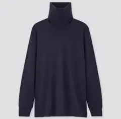 ユニクロ　UNIQLO ソフトタッチ タートルネック ブラック コットン100