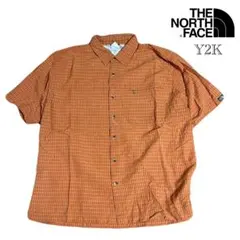 Y2K THE NORTH FACE/モダール チェックシャツ/L/オレンジのサムネイル