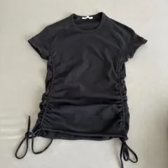 ZARA サイドドロスト 半袖Tシャツ ブラック