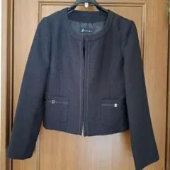 ノーカラージャケット ブラック