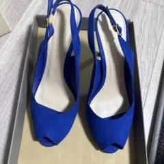 CHARLES & KEITH ブルー スリングバック パンプス 36のサムネイル