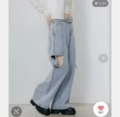 Heather 2WAYスリットデニムパンツ　Mサイズのサムネイル