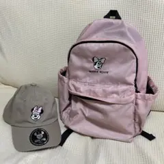 ブランシェス ミニーちゃん リュックサック サーモンピンク キャップ セット✨