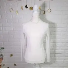 【モノマート】長袖ハイネック シアー カットソー ストレッチ フリル フォーマル