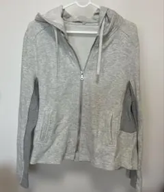 noa-ge グレー フルジッパー フード付き パーカーＬサイズ