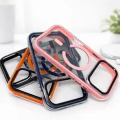 iPhone17PRO MagSafe対応クリア スマホケース カラーパープル