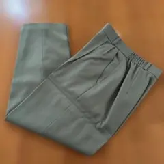 ライトグリーン ゴムウエスト スラックス