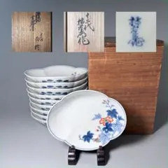 鑑定済】酒井田柿右衛門 花柄陶器皿5枚セット 木箱付き - メルカリ