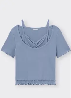 GU クロスストラップ 半袖Tシャツ ブルーのサムネイル