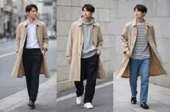 monkey time オーバーサイズ ナイロン ロングコート ベージュ XL