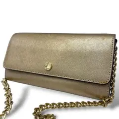 美品 マイケルコース ショルダーウォレット ゴールド チェーン 368