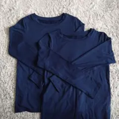 ユニクロ 極暖ヒートテック 140 クルーネックT 長袖 2枚 まとめ売り