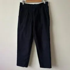 スタジオクリップ　テーパードパンツ　リネン混　麻　カジュアル　ボトムス　ネイビー