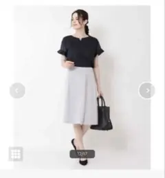 ひざ丈スカート ライトグレー　オフオンのサムネイル