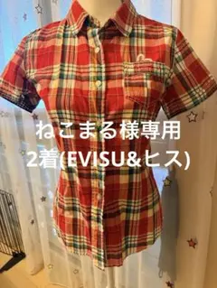EVI SU 赤チェック 半袖シャツ ヒスプレイボーTシャツのサムネイル