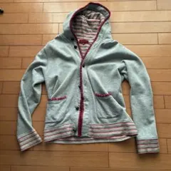 anti-label JEAN フード付きグレーカーディガンパーカー L