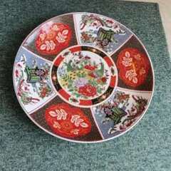 有田焼 古伊万里様式 金彩色絵 孔雀 御所車 鳳凰 飾皿 大皿 置物 33cmのサムネイル
