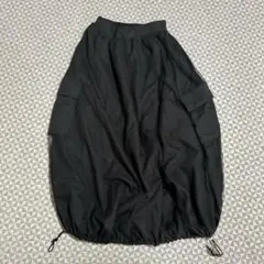 バルーンスカート M シアー付　ロングスカート☆カーゴポケット付☆ウエストゴム