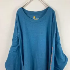 USA古着 Carhartt カーハート 長袖 Tシャツ ロンT 青 3XL