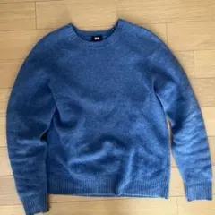 UNIQLOラムクルーニットセーター　ブルー