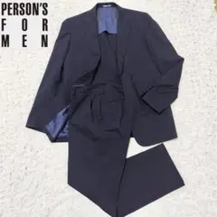 美品パーソンズフォーメン セットアップスーツ ネイビーストライプA7 XL