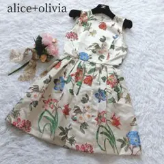 Alice+olivia ノースリーブワンピース フラワーアート総柄 2025年最新】alice+olivia 柄：花柄 ノースリーブの人気アイテム