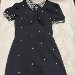 jewels ビジュー付き ミニドレス ブラック Sサイズ