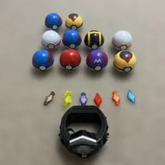 ポケモンZパワーリングとゼットクリスタル6個+モンスターボール10個セット