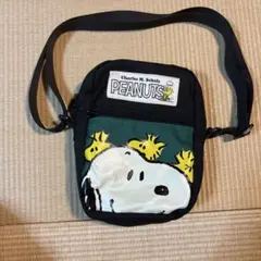 PEANUTS スヌーピー ショルダーバッグ ブラック グリーン