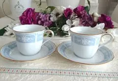 ☆ノリタケ レースウッドゴールドライン☆ コーヒーカップ&ソーサー2客