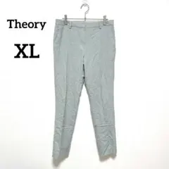 セオリー　テーパードパンツ　XL　グリーン系　ウール混　センタープレス　1428のサムネイル