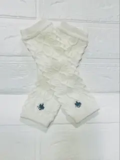 【POLO】ベビーレッグウォーマー ホワイト ケーブルニット